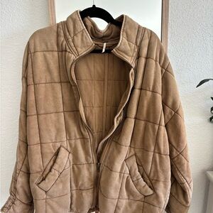 Free people quilted dolman jacket in toasted coconut